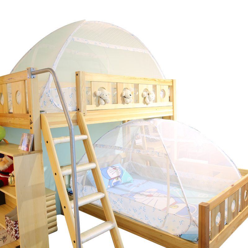上下床蚊帐蒙古包免安装三开门儿童上下铺高低子母床1.2米1.35m床