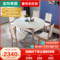 全友家居岩板餐桌家用小户型现代轻奢折叠可变圆桌餐厅家具70562A