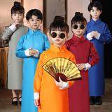 儿童相声演出服装民国长衫大褂中式长袍马褂说书人扇子男女表演服