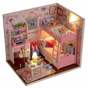 男孩制作家庭女童游乐场梦幻迷你婴童儿童房子玩具屋室内小型乐。