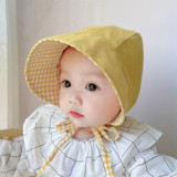 婴儿遮阳帽双面戴纯棉大帽檐秋季男女宝宝太阳帽婴幼儿外出防晒帽