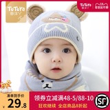 宝宝帽子冬季婴儿针织毛线帽儿童可爱新生婴幼儿护耳冬帽男童秋冬
