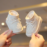 冬季款婴儿童女宝宝软底学步鞋子女童鞋公主加绒棉鞋小童雪地靴子